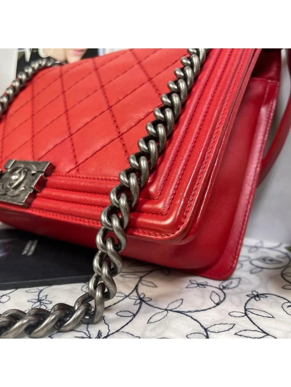 Chanel Boy Quilted Chain Shoulder Bag
